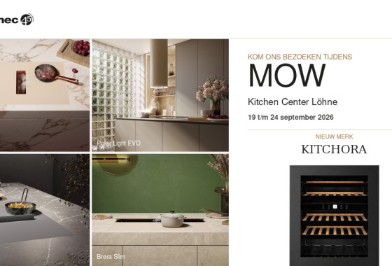 Falmec Benelux presenteert noviteiten en het nieuwe merk Kitchora tijdens MOW