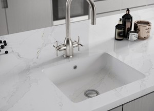 Minimalistische spoelbak van Silestone